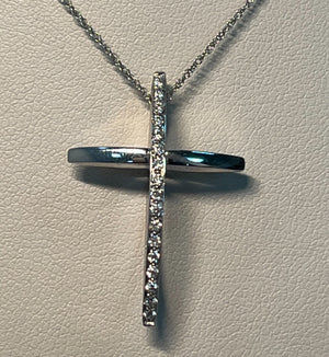 18 Karat Diamond Cross Pendant