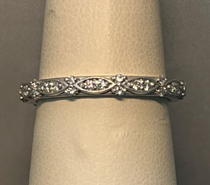 14K White Gold Deco Inspired Diamond Band