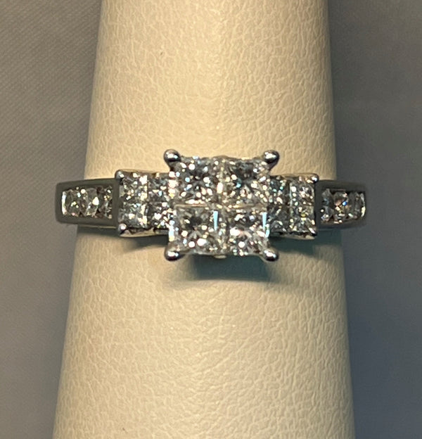 Invisbly Set Princess Cut Engagement Ring