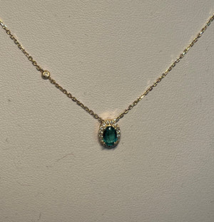Emerald Pendant with diamonds