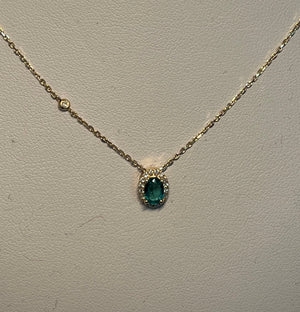 Emerald Pendant with diamonds