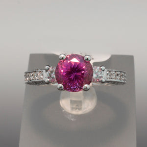 Stunning Pink Sapphire and Diamond Ring