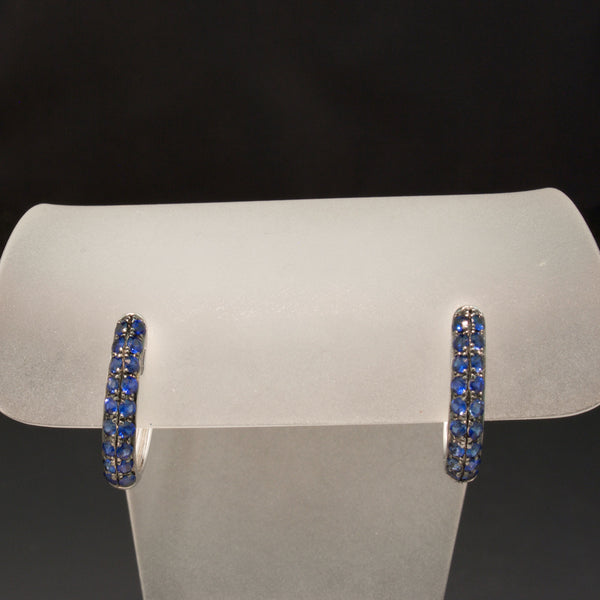 14K White Gold Sapphire Earrings
