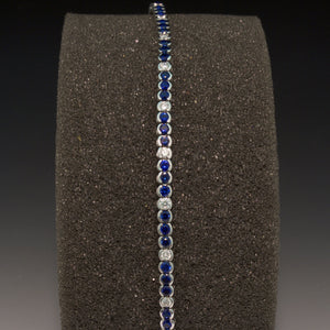 18K White Gold Sapphire and Diamond Bracelet