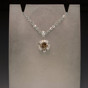 Sale! Chocolate Brown and White Diamond Pendant