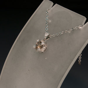 Sale! Chocolate Brown and White Diamond Pendant