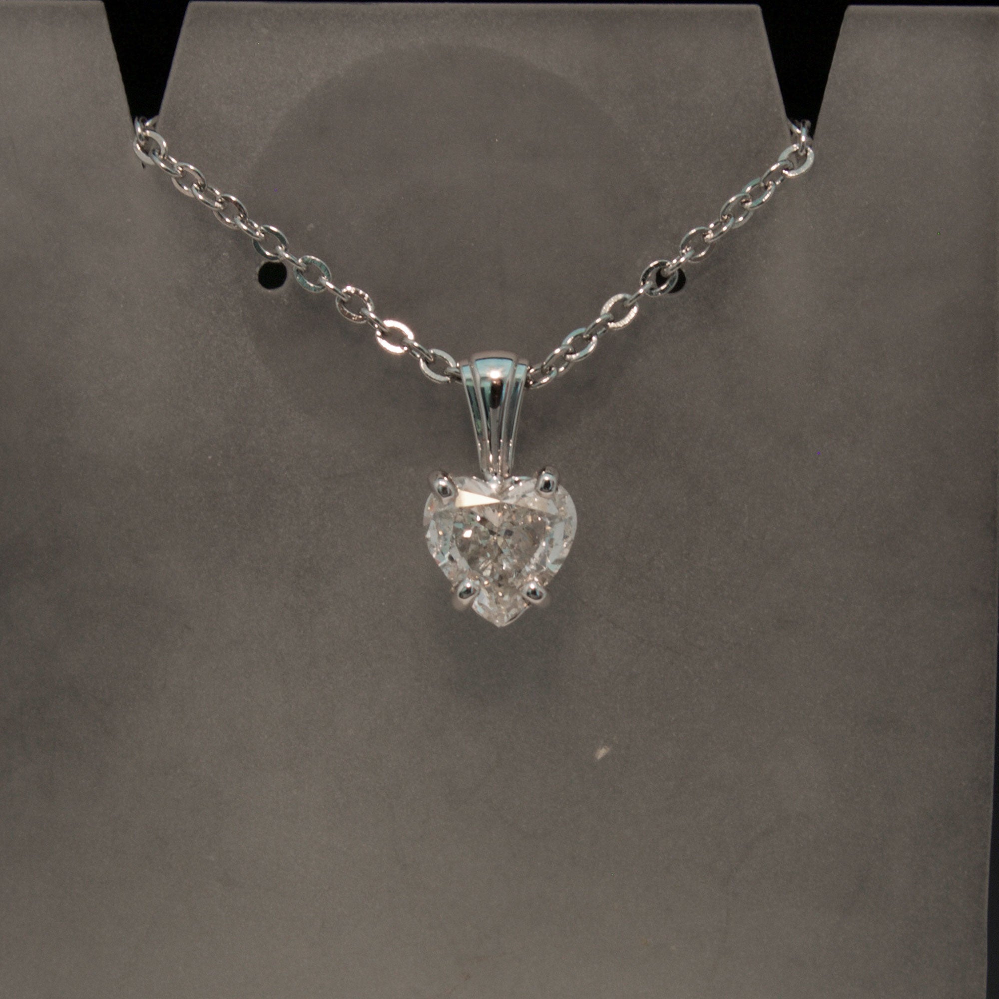 White Gold Heart Diamond Pendant - Larc Jewelers