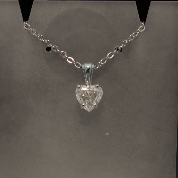 White Gold Heart Diamond Pendant