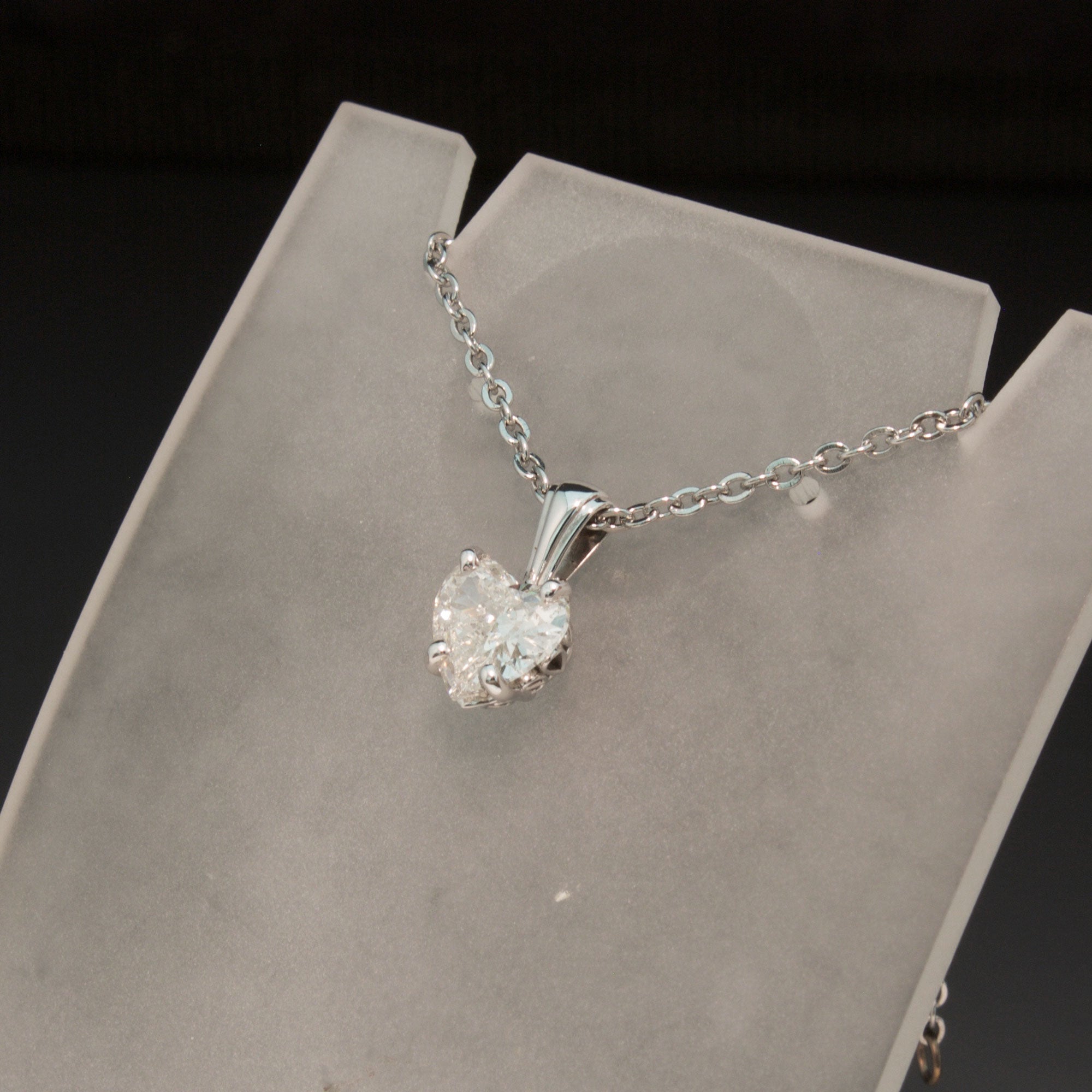 White Gold Heart Diamond Pendant - Larc Jewelers