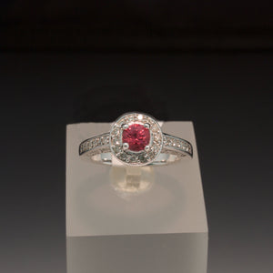Sale! Pink Sapphire and Diamond Ring
