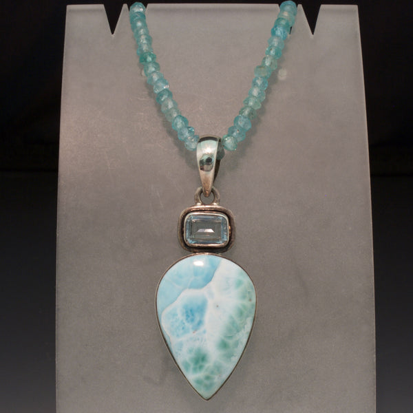 Sterling Silver Apatite and Laramar Necklace