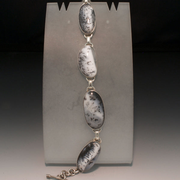 Sterling Silver Moss Agate Bracelet