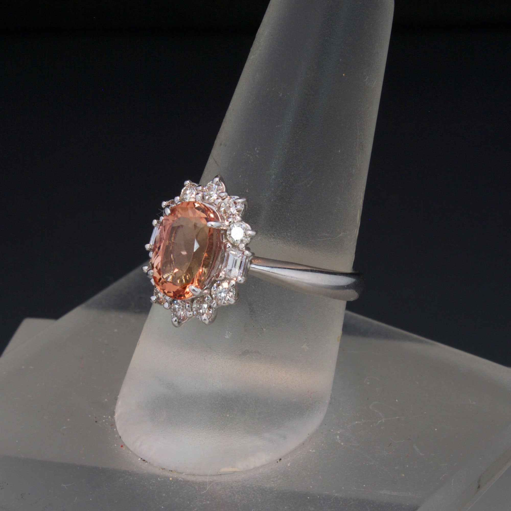 18K White Gold Imperial Topaz and Diamond Ring - Main Image