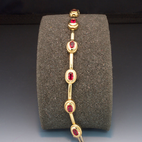 14K Yellow Gold Ruby Bracelet