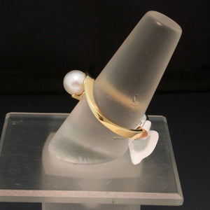 Sale! 14K Yellow Gold Pearl Ring