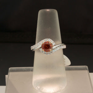 Sale! Rare Orange Spinel and Diamond Ring