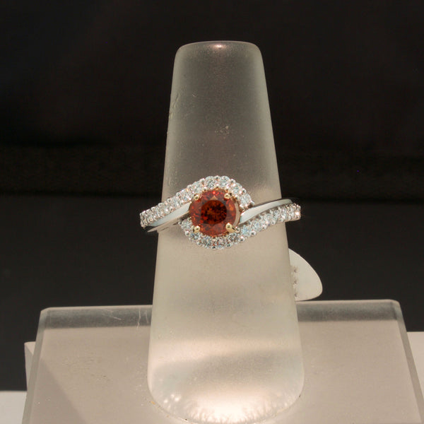 Sale! Rare Orange Spinel and Diamond Ring