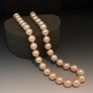 Sterling Silver 10mm Fresh Water Peach Pearl Necklace