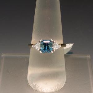 Teal Montana Sapphire and Diamond Ring