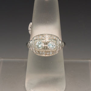 Vintage 1930s 14K White Gold Diamond Ring