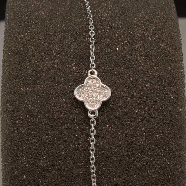 Bolo Style Diamond Clover Bracelet