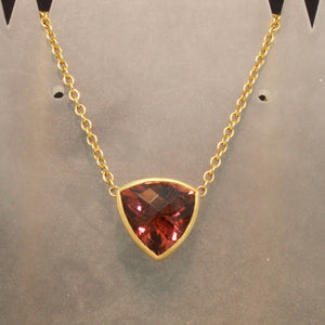 Handmade 18K Yellow Gold Copper Tourmaline Necklace