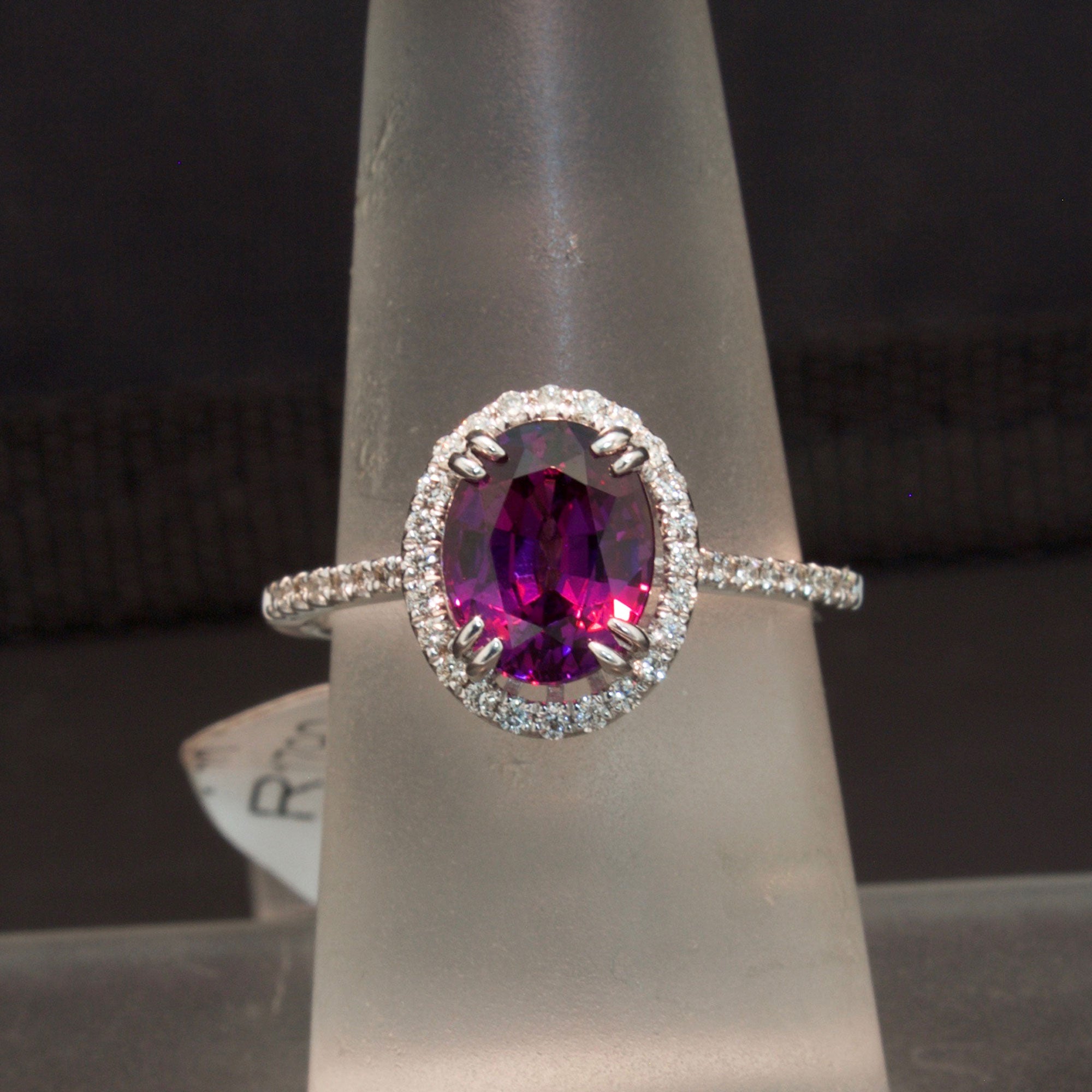 Vintage 1ct round purple amethyst engagement ring leaf 14k white gold –  WILLWORK JEWELRY