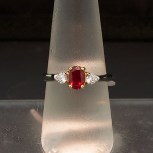 Pretty Ruby and Diamond Ring