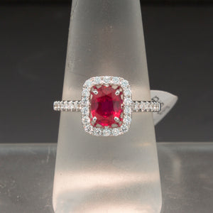Gorgeous Ruby and Diamond Halo Ring