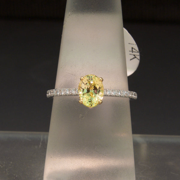 Lovely Yellow Sapphire and Diamond Ring