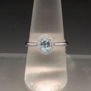Classic Aquamarine and Diamond Ring