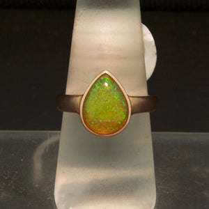 Unique Handmade 14K Rose Gold Ethiopian Opal Ring