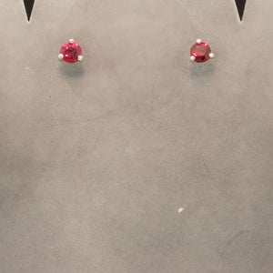 14K White Gold Ruby Stud Earrings