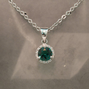 Green Tourmaline and Diamond Pendant