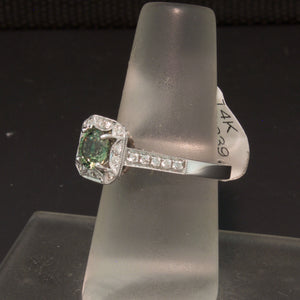 Very Pretty Green Sapphire and Diamond Ring